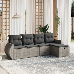 Juego de sofás jardín con cojines 5 pzas ratán sintético gris de , Conjuntos de jardín - Ref: Foro24-3264086, Precio: 317,04 ...