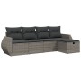 Juego de sofás jardín con cojines 5 pzas ratán sintético gris de , Conjuntos de jardín - Ref: Foro24-3264086, Precio: 317,04 ...