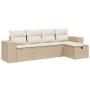 Juego de sofás jardín con cojines 5 pzas ratán sintético beige de , Conjuntos de jardín - Ref: Foro24-3264394, Precio: 344,37...