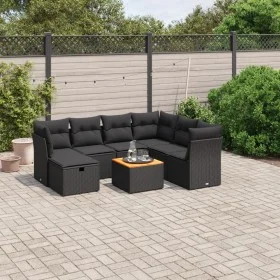 Set de sofás de jardín 8 piezas y cojines ratán sintético negro de , Conjuntos de jardín - Ref: Foro24-3264737, Precio: 493,2...