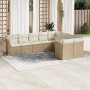 Set de sofás de jardín 9 pzas con cojines ratán sintético beige en Conjuntos de jardín | Comprar online en Foru.es