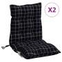 Cojines de silla respaldo bajo 2 uds tela Oxford cuadros negro de , Cojines para sillas y sofás - Ref: Foro24-377719, Precio:...