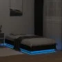 Estructura de cama con luces LED negro 75x190 cm de , Camas y somieres - Ref: Foro24-839547, Precio: 100,14 €, Descuento: %