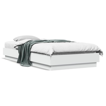 Estructura de cama con luces LED blanco 90x200 cm de , Camas y somieres - Ref: Foro24-839511, Precio: 110,44 €, Descuento: %