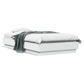 Estructura de cama con luces LED blanco 90x190 cm de , Camas y somieres - Ref: Foro24-839539, Precio: 103,75 €, Descuento: %