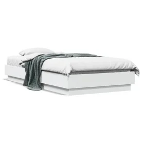 Estructura de cama con luces LED blanco 90x190 cm de , Camas y somieres - Ref: Foro24-839539, Precio: 102,68 €, Descuento: %