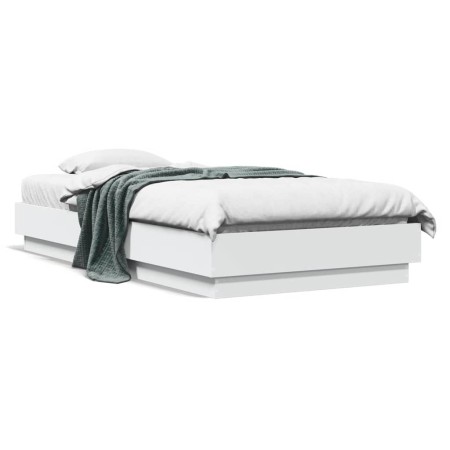 Estructura de cama con luces LED blanco 90x190 cm de , Camas y somieres - Ref: Foro24-839539, Precio: 103,75 €, Descuento: %