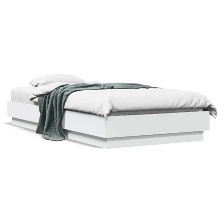 Estructura de cama con luces LED blanco 90x190 cm de , Camas y somieres - Ref: Foro24-839539, Precio: 102,68 €, Descuento: %