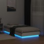 Estructura de cama con luces LED blanco 90x190 cm de , Camas y somieres - Ref: Foro24-839539, Precio: 103,75 €, Descuento: %