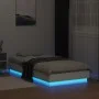 Estructura de cama con luces LED blanco 90x190 cm de , Camas y somieres - Ref: Foro24-839539, Precio: 102,68 €, Descuento: %