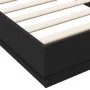 Bed frame with LED lights black 100x200 cm by , Beds and slatted bases - Ref: Foro24-839505, Price: 112,68 €, Discount: %