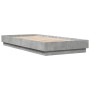 Estructura de cama con luces LED gris hormigón 100x200 cm de , Camas y somieres - Ref: Foro24-839507, Precio: 107,92 €, Descu...