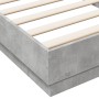 Estructura de cama con luces LED gris hormigón 100x200 cm de , Camas y somieres - Ref: Foro24-839507, Precio: 107,92 €, Descu...