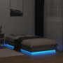 Estructura de cama con luces LED gris Sonoma 75x190 cm de , Camas y somieres - Ref: Foro24-839551, Precio: 100,81 €, Descuent...
