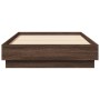Estructura de cama con luces LED roble marrón 90x190 cm de , Camas y somieres - Ref: Foro24-839545, Precio: 103,12 €, Descuen...