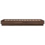 Estructura de cama con luces LED roble marrón 90x190 cm de , Camas y somieres - Ref: Foro24-839545, Precio: 103,12 €, Descuen...