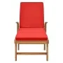 Solid teak wood sun lounger with red cushion by vidaXL, Loungers - Ref: Foro24-48026, Price: 218,25 €, Discount: %