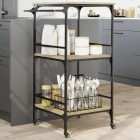 Sonoma oak engineered wood kitchen cart 60.5x50x105 cm by , Kitchen and dining carts - Ref: Foro24-842337, Price: 69,77 €, Di...