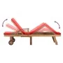 Solid teak wood sun lounger with red cushion by vidaXL, Loungers - Ref: Foro24-48026, Price: 218,25 €, Discount: %