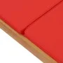 Solid teak wood sun lounger with red cushion by vidaXL, Loungers - Ref: Foro24-48026, Price: 218,25 €, Discount: %