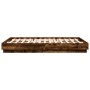 Estructura de cama con luces LED roble ahumado 150x200 cm de , Camas y somieres - Ref: Foro24-3209790, Precio: 179,52 €, Desc...