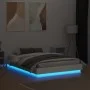 Estructura de cama con luces LED blanco 135x190 cm de , Camas y somieres - Ref: Foro24-3209814, Precio: 151,81 €, Descuento: %