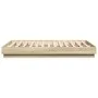 Estructura de cama con luces LED roble Sonoma 135x190 cm de , Camas y somieres - Ref: Foro24-3209816, Precio: 137,30 €, Descu...