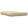 Estructura de cama con luces LED roble Sonoma 140x190 cm de , Camas y somieres - Ref: Foro24-3209809, Precio: 145,19 €, Descu...