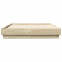 Estructura de cama con luces LED roble Sonoma 120x190 cm de , Camas y somieres - Ref: Foro24-3209823, Precio: 132,17 €, Descu...