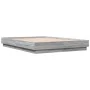 Sonoma gray engineered wood bed frame 135x190 cm by , Beds and slatted bases - Ref: Foro24-3209882, Price: 119,97 €, Discount: %