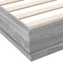 Sonoma gray engineered wood bed frame 135x190 cm by , Beds and slatted bases - Ref: Foro24-3209882, Price: 119,97 €, Discount: %