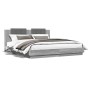 Estructura de cama cabecero luces LED gris Sonoma 160x200 cm de , Camas y somieres - Ref: Foro24-3210001, Precio: 222,91 €, D...