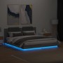 Estructura de cama cabecero luces LED gris Sonoma 160x200 cm de , Camas y somieres - Ref: Foro24-3210001, Precio: 222,91 €, D...