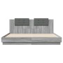 Estructura de cama cabecero luces LED gris Sonoma 160x200 cm de , Camas y somieres - Ref: Foro24-3210001, Precio: 222,91 €, D...