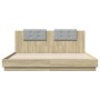 Estructura de cama cabecero luces LED roble Sonoma 180x200 cm de , Camas y somieres - Ref: Foro24-3209991, Precio: 239,59 €, ...