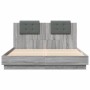 Estructura de cama cabecero luces LED gris Sonoma 120x200 cm de , Camas y somieres - Ref: Foro24-3210022, Precio: 187,83 €, D...
