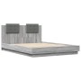 Estructura de cama cabecero luces LED gris Sonoma 140x200 cm de , Camas y somieres - Ref: Foro24-3210015, Precio: 196,41 €, D...