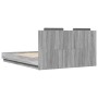 Estructura de cama cabecero luces LED gris Sonoma 140x200 cm de , Camas y somieres - Ref: Foro24-3210015, Precio: 196,41 €, D...