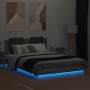 Estructura de cama cabecero luces LED gris Sonoma 150x200 cm de , Camas y somieres - Ref: Foro24-3210008, Precio: 199,83 €, D...