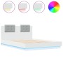 Estructura de cama con cabecero y luces LED blanco 120x200 cm de , Camas y somieres - Ref: Foro24-3210017, Precio: 195,72 €, ...