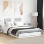 Estructura de cama con cabecero y luces LED blanco 120x200 cm de , Camas y somieres - Ref: Foro24-3210017, Precio: 195,72 €, ...