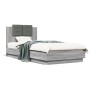 Estructura de cama cabecero luces LED gris Sonoma 90x200 cm de , Camas y somieres - Ref: Foro24-3210036, Precio: 170,61 €, De...