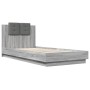 Estructura de cama cabecero luces LED gris Sonoma 90x200 cm de , Camas y somieres - Ref: Foro24-3210036, Precio: 170,61 €, De...