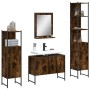 Set de muebles de baño 4 piezas madera contrachapada roble humo de , Muebles de baño - Ref: Foro24-3214361, Precio: 232,32 €,...