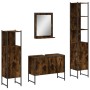 Set de muebles de baño 4 piezas madera contrachapada roble humo de , Muebles de baño - Ref: Foro24-3214361, Precio: 232,32 €,...