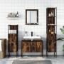 Set de muebles de baño 4 piezas madera contrachapada roble humo de , Muebles de baño - Ref: Foro24-3214361, Precio: 232,32 €,...