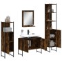 Set de muebles de baño 4 piezas madera contrachapada roble humo de , Muebles de baño - Ref: Foro24-3214361, Precio: 232,32 €,...