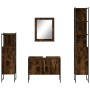 Set de muebles de baño 4 piezas madera contrachapada roble humo de , Muebles de baño - Ref: Foro24-3214361, Precio: 232,32 €,...