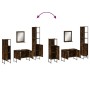Set de muebles de baño 4 piezas madera contrachapada roble humo de , Muebles de baño - Ref: Foro24-3214361, Precio: 232,32 €,...