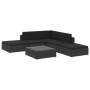 Set muebles de jardín 6 piezas y cojines ratán sintético negro de vidaXL, Conjuntos de jardín - Ref: Foro24-46746, Precio: 61...